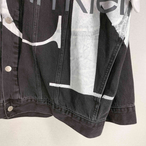 カルバンクラインジーンズ Calvin Klein Jeans Extreme Oversized ロゴプリント ブラックデニムジャケット メンズ